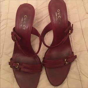 GUCCI high heel slip ons